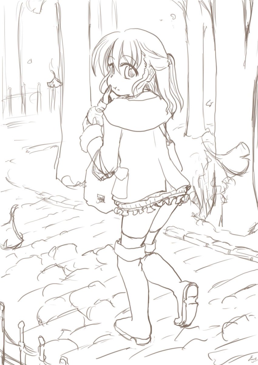 最初は箒持ってたはずが、肉まん食べてた。 