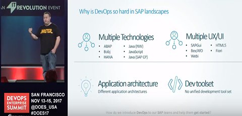 Bluefin_SAP's tweet photo. Is #DevOps in SAP possible? @BoobBoo one of our #BluefinGurus &@SAPMentors investigates at the DevOps Enterprise Summit in #SanFrancisco. Watch & enjoy: https://t.co/xDMffIRFQu @DOES_USA #DOES17 #SAP https://t.co/aPo109TGrj