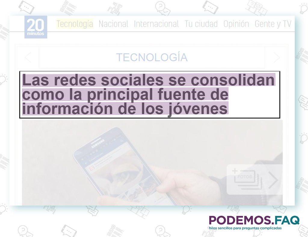 PodemosFAQ's tweet photo. Porque, en el fondo, lo que realmente preocupa es que la gente haya empezado a informarse más por las redes que por los medios tradicionales. #YoNoSoyBOT https://t.co/q89zYcaWWO