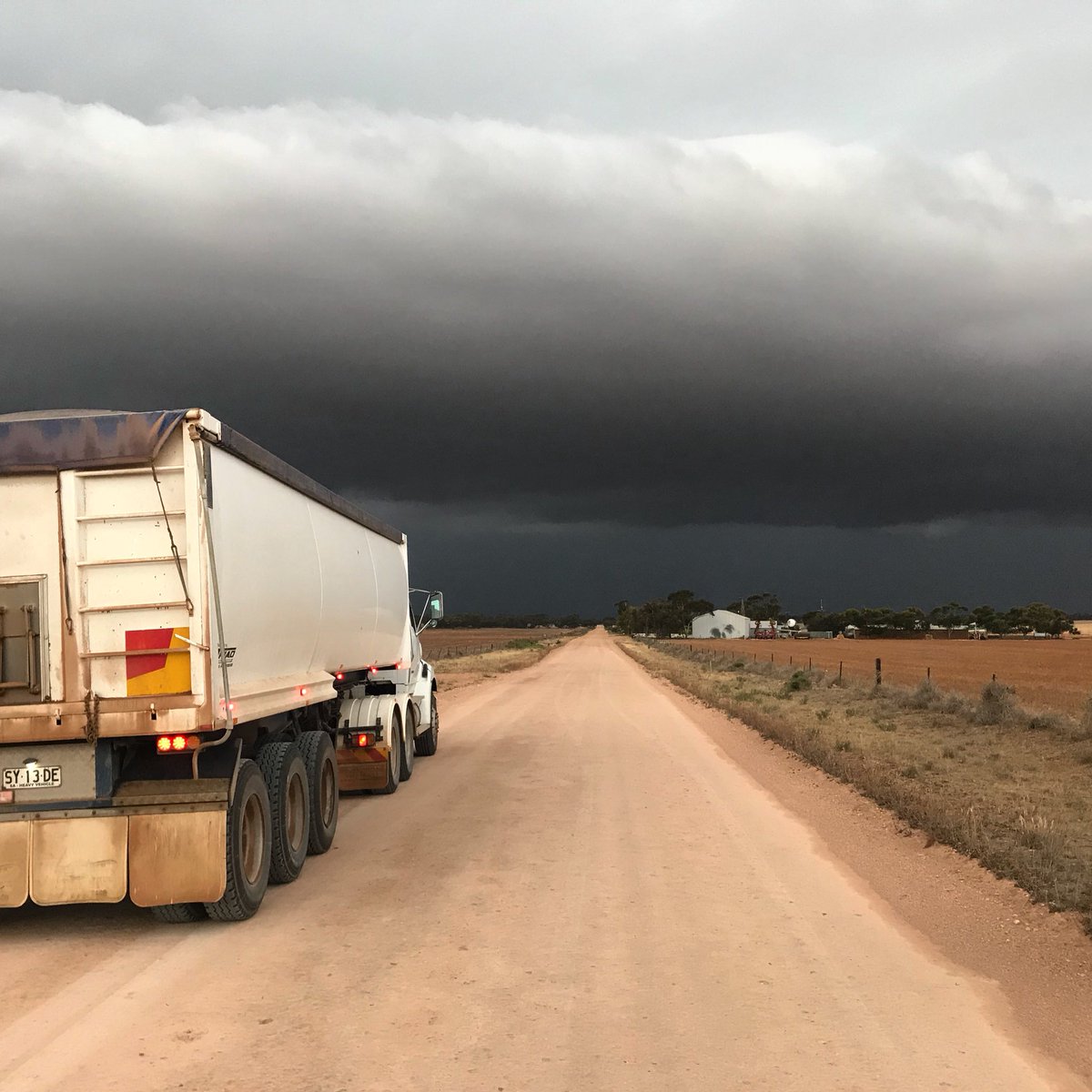 This one just missed us at The Plains. Been similar pattern all year! #harvest17