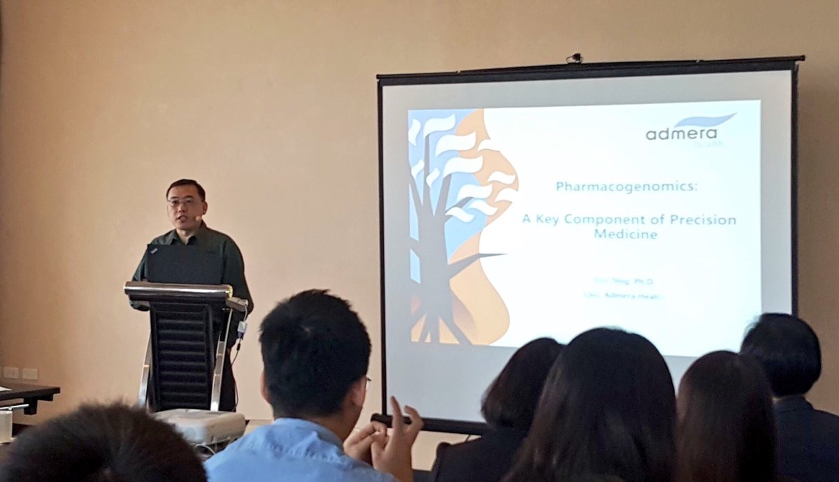 GeneOnlineNews's tweet photo. Wei Ding, Chief Scientific Officer at @AdmeraHealth, looks at precision medicine from the aspect of #pharmacogenomics. @SelectBio @GeneOnlineNews #selectbioasia2017 #NGSC2017 #Taipei #Taiwan https://t.co/YTjTLbdUFO