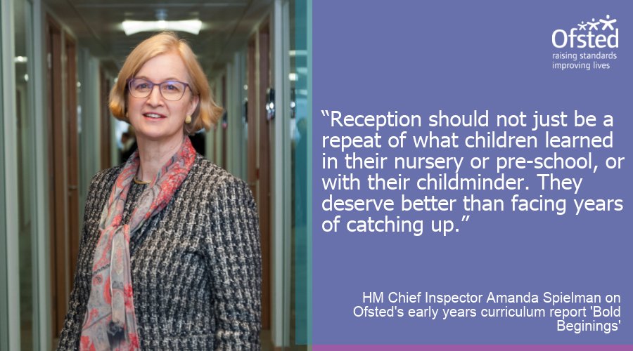 Ofstednews's tweet photo. Launched today, our report into the early years curriculum. https://t.co/yyl9RgOqoC https://t.co/dQjCXxYqpR
