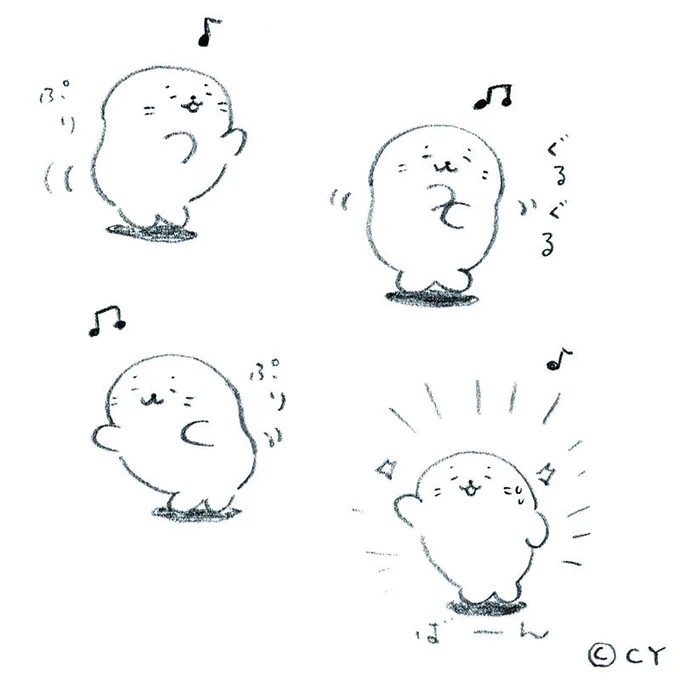 ( =^ω^= )『ぷり♪ぷり♪』 #sirotan #しろたん #今日のらくがき 