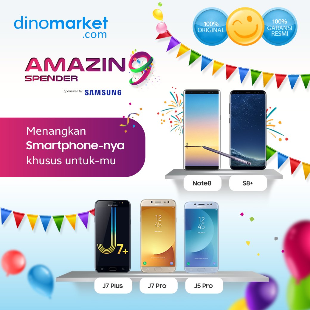 DINOMARKET's tweet photo. HARI TERAKHIR buat kamu dapatin Note8, #GalaxyS8Plus #J7Plus, #J7Pro, dan hadiah lainnya secara GRATIS. Ayo beli produk #Samsung apapun di dinomarket, dapatkan kesempatan dapatin hadiahnya. Klik https://t.co/PjgWzcpNdH https://t.co/wQq7uA8MM5