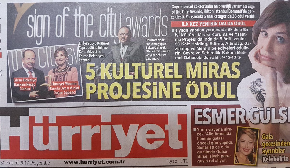 🥇Sign of the City Awards.
🏅Tebrikler Edirnem.

<a href="/recepgurkan/">Recep Gürkan</a> 
<a href="/EdirneBel/">Edirne Belediyesi</a> 
<a href="/SODEMtr/">SODEM</a>