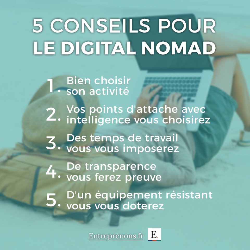 entreprenons_fr's tweet photo. [Digital Nomad] Il est désormais possible de travailler aux 4 coins du monde et de travailler à distance ! Voici nos 5 conseils pour ceux qui veulent tenter l’aventure :
https://t.co/DjkubADIpZ https://t.co/PXpVvqzTG7