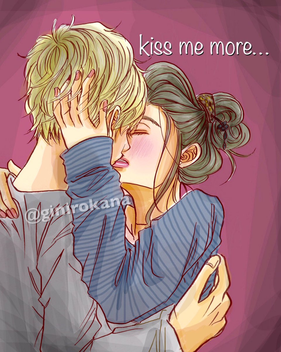 銀色 かな 新連載準備中 ただ描きたかっただけ Kiss Kiss Kiss ラフな感じのシチュエーションが好きです Illustration イラスト 少女漫画 Manga カップル ラブラブ いちゃいちゃ Kiss キス ハグ ブロンド 彼女 彼氏