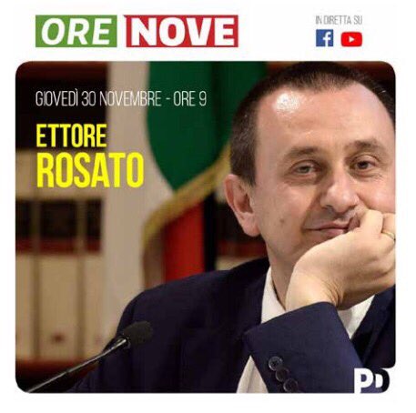 Ettore_Rosato's tweet photo. Tra poco in diretta Facebook a #OreNove @pdnetwork https://t.co/gA0PiIblya