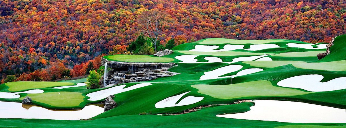 Heaven_Golf's tweet photo. This has to be one of the most beautiful driving ranges I've seen. Top of the rock: Arnold Palmer Practice Course, Missouri https://t.co/CRZQTnjbDT