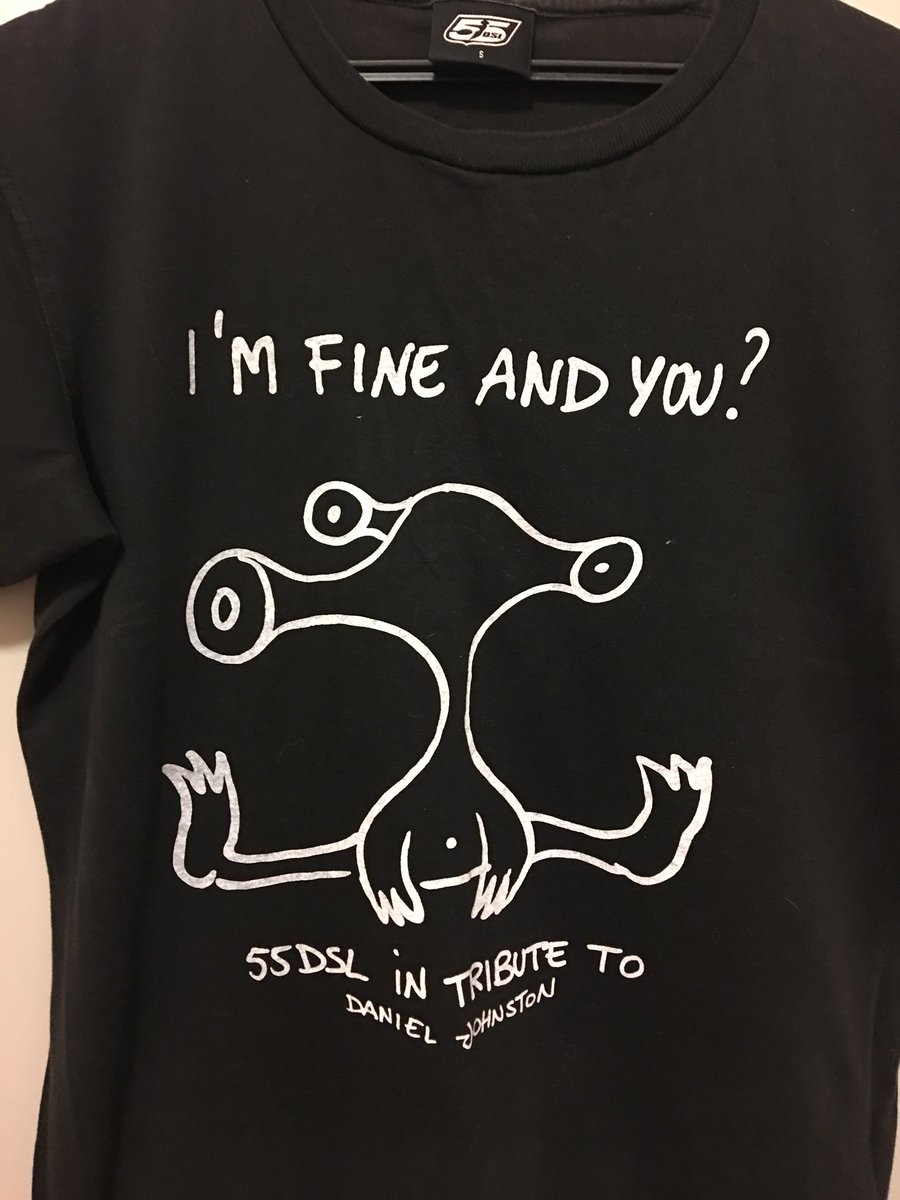 great__depth's tweet photo. 今日はこれ
ダニエルジョンストンて知ってる？
NIRVANA好きには有名な、このカートの着てるTシャツを55DSLでトリビュートして、answer T作ったっていう
結構気に入ってる
#55DSL
#Daniel_Johnston
#NIRVANA
#Kurt_Cobain
#人身事故で立ち往生なう https://t.co/x5F47F9Cxb