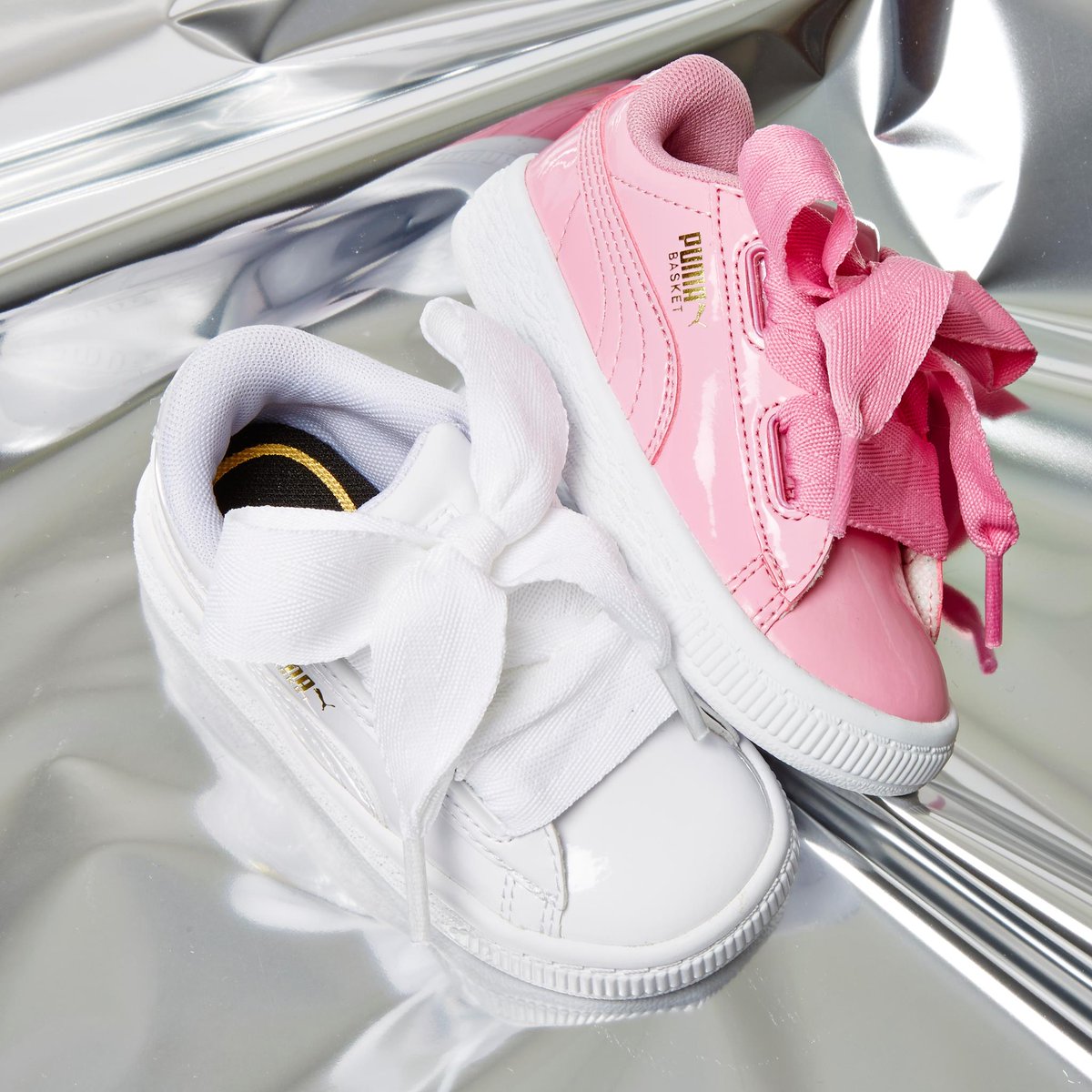 puma basket heart infant white