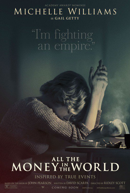 btglifestyle's tweet photo. 4 New posters for #AllTheMoneyIntheWorld are here, the latest from Ridley Scott. This is the one where Kevin Spacey is being replaced by Christopher Plummer after the allegations made against him. CRAZY how they already have a trailer &amp; it comes out next month. https://t.co/Zcofestm0V