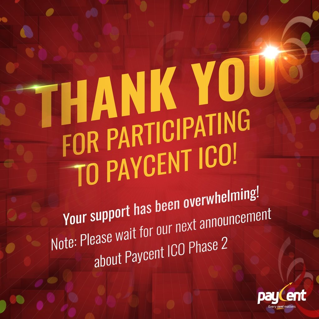 MycoinsBot's tweet photo. #Paycent #paycentos PaycentGlobal : Team Paycent thanks everyone for their trust and faith! Together, let's bridge the gap between cryptocurrency and fiat!

#Paycentos #PaycentICO #ICO #Cryptocurrency #Blockchain #BTC #ETH #LTC #BCH … https://t.co/YQIQEwALGV) https://t.co/gyUFX7utgD