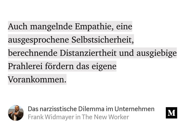 “Das narzisstische Dilemma im Unternehmen” by <a href="/FrankWidmayer/">Frank Widmayer</a> ... „gezüchtet“ über Jahrhunderte und wir wundern uns, warum wir für die heutigen Herausforderungen nicht die „richtigen“ Führungskräfte haben. Danke für diesen Artikel.  medium.com/the-new-worker…