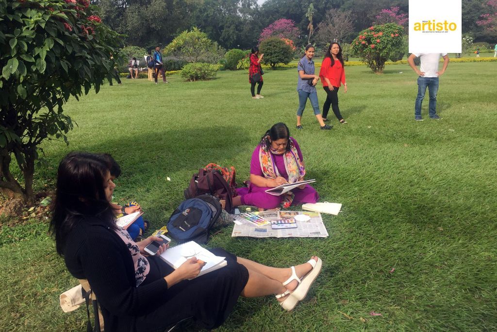ArtistoIndia's tweet photo. Abundant painters! 
From Artisto India Plein Air painting session #01

Join for our next session: https://t.co/Oum6AAwVtO

#pleinairpainting #realisticpainting #watercolorpainting #cubbonpark #bangalore #ArtistoIndia https://t.co/zTK9vehAdz