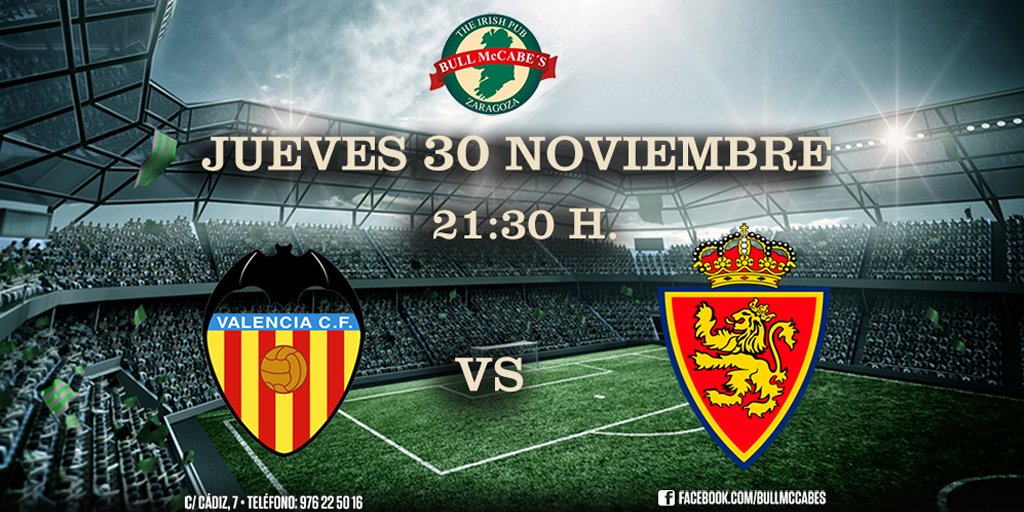 bullmccabes_zgz's tweet photo. ¡Noche de Copa del Rey!🏆 No te pierdas la vuelta del partido @valenciacf - @RealZaragoza ¿Dónde? ¡En #BullMcCabes! ¡Ale, Zaragoza, ale, ale! ⚽⚽⚽ #SupportYourLocalTeam #RealZaragoza #ValenciaCF #ValenciaRealZaragoza https://t.co/7LTqNkm3NE