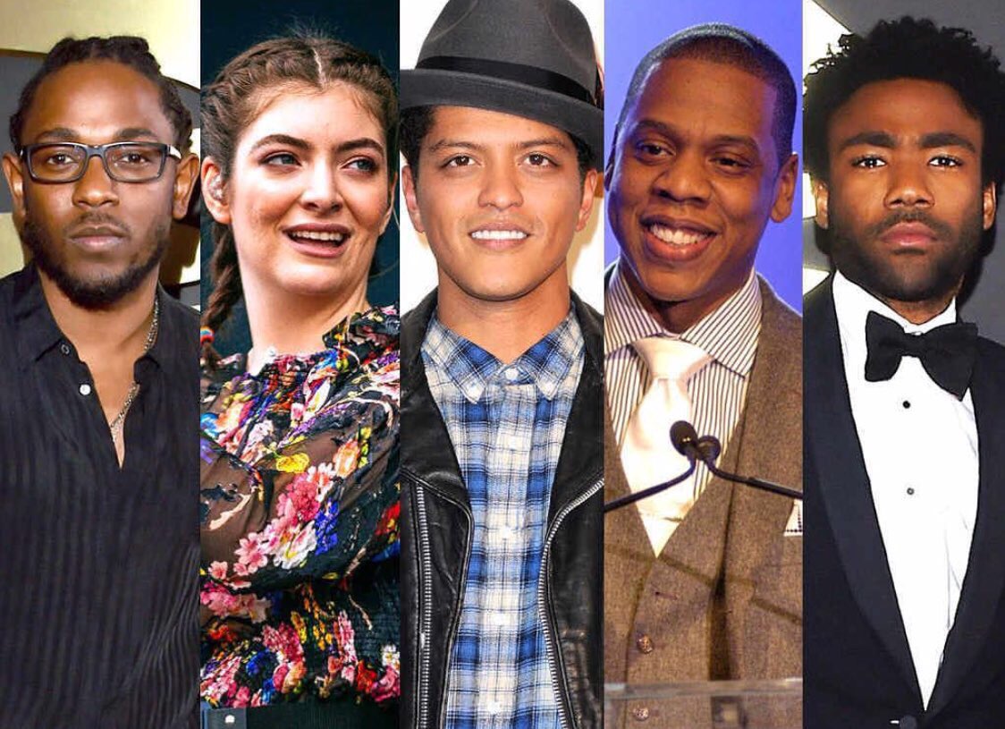 BSU1967's tweet photo. For the first time in 20 years, not one white male has been Grammy nominated for album of the year. In fact, 4 of the 5 nominees this year are men of color. If this isn’t black excellence please tell me what is 💪🏾💪🏾💪🏾
#blackexcellence #blackmusic #grammys #grammys2018 https://t.co/VU7tXjT8Ov