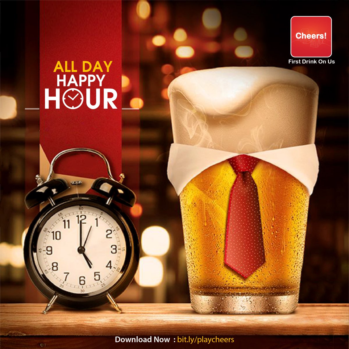 Cheers_Original's tweet photo. Whether or not a watering hole has any deals to offer or not, there's always the reliable set of happy hours. With Cheers! app, make your own happy hours. Get one free drink everyday, anytime! 
Download Cheers! app https://t.co/btbPIJEVtM 
#WhyLimitHappyToAnHour #ThursdayThoughts https://t.co/DLVYUEtSKV