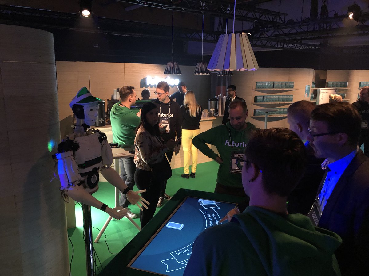 RikuJ's tweet photo. #futucafe is ready for you behind the central stage in #slush17 ! Just follow the rainbow stairs to the 2nd floor 🦄☕️ https://t.co/4pJPDLWX2T