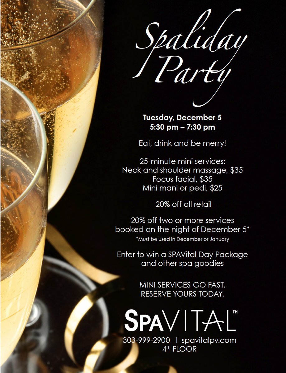 With #December's arrival, treat yourself to mini services at #SpaVITAL on Tuesday, December 5! #PuraVidaClub