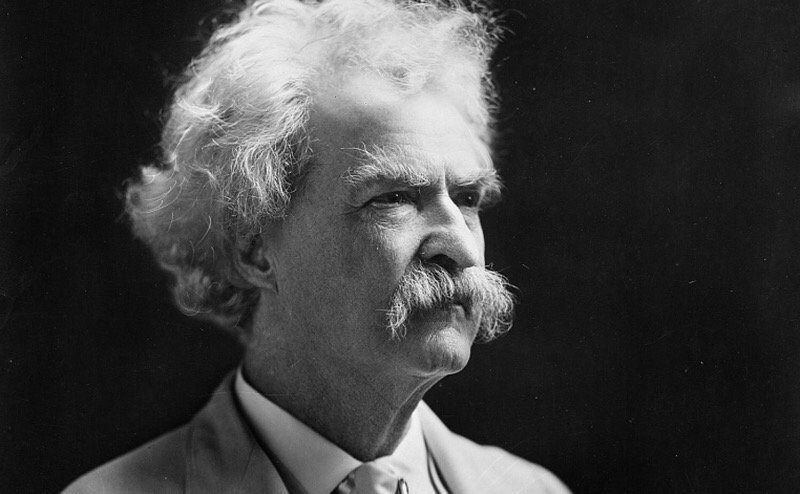 30 November 1835. The novelist and legendary wit Mark Twain (Samuel Langhorne Clemens), was born in Florida, Missouri, USA.