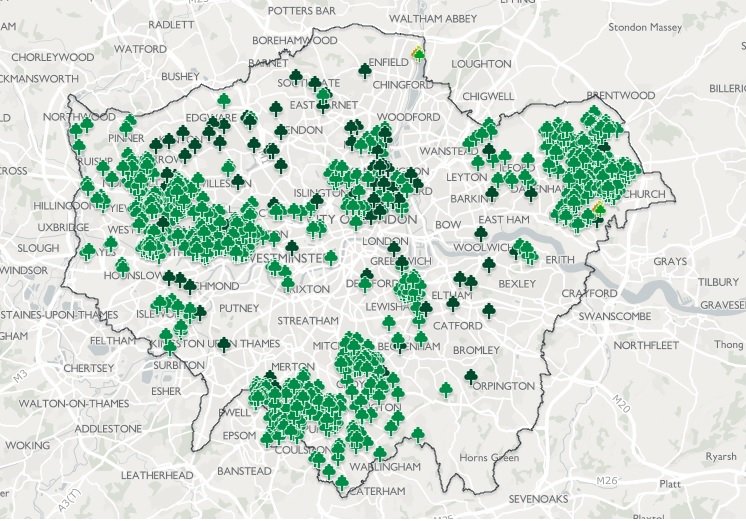 LDN_environment's tweet photo. Our wonderful new map shows the tree planting projects we are funding across London. This winter we funded 29 as part of the Greener City Fund. Find one near you. #NationalTreeWeek https://t.co/FWGRpcUdzX https://t.co/HWF9Q8esgo
