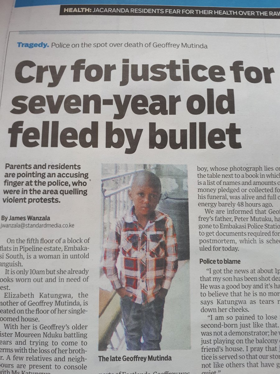 Asamoh_'s tweet photo. Dear @UKenyatta , Geoffrey Mutinda was killed by state sanctioned militia paid by our taxes to have you cling to power. Very sad. God is watching. #Sidebar https://t.co/lGMvJWwKMn
