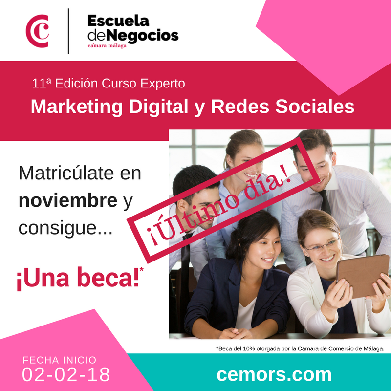 CemorsCurso's tweet photo. ¡Último día para conseguir tu beca #Cemors! @Camara_Malaga ¡Infórmate! https://t.co/UAhfzCde9D https://t.co/tpH1sQnDpy