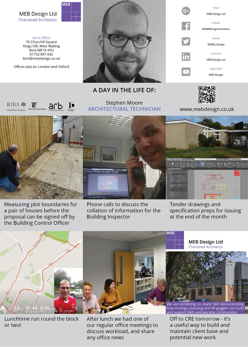 MEB_Design's tweet photo. How does your day usually pan out? Here's a snapshot of #ArchitecturalTechnician #SteveMoore's typical work day!
#DayintheLifeof #MEBDesignLtd #WorkDay #architecture #communities
https://t.co/lEGZ7BWfaQ https://t.co/TO1WyPnHeO
