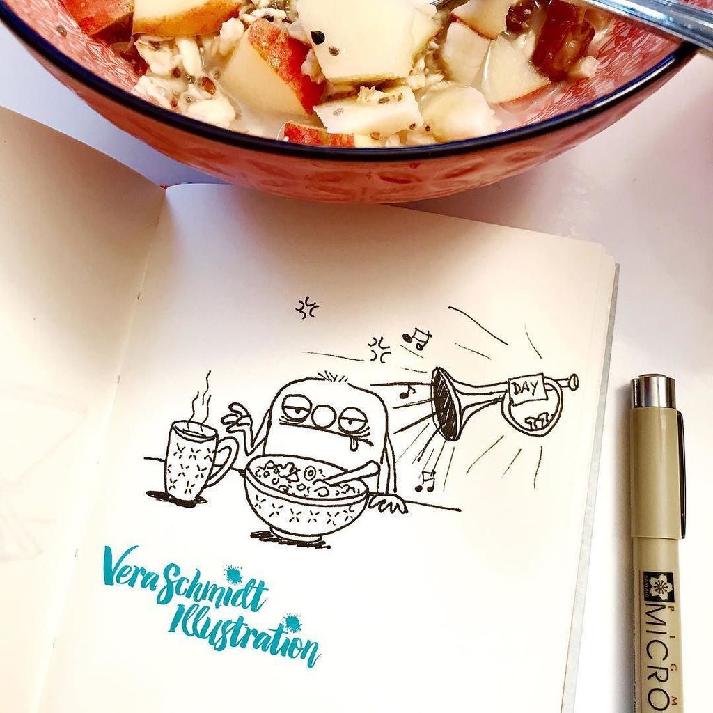 VeryveraIllu's tweet photo. Gooooooooood Moooooorning!!!!!!
.
.
.
.
#veraschmidtillustration #goodmorning #muesli #mueslibowl #breakfastofchampions #breakfast #tired #motivation #instagallive #illustratorsofinstagram #illustratorsoninstagram #doodleart #sketchbook #sketch #doodlesofinstaworld #micronpe… https://t.co/tXDkF9aPA6