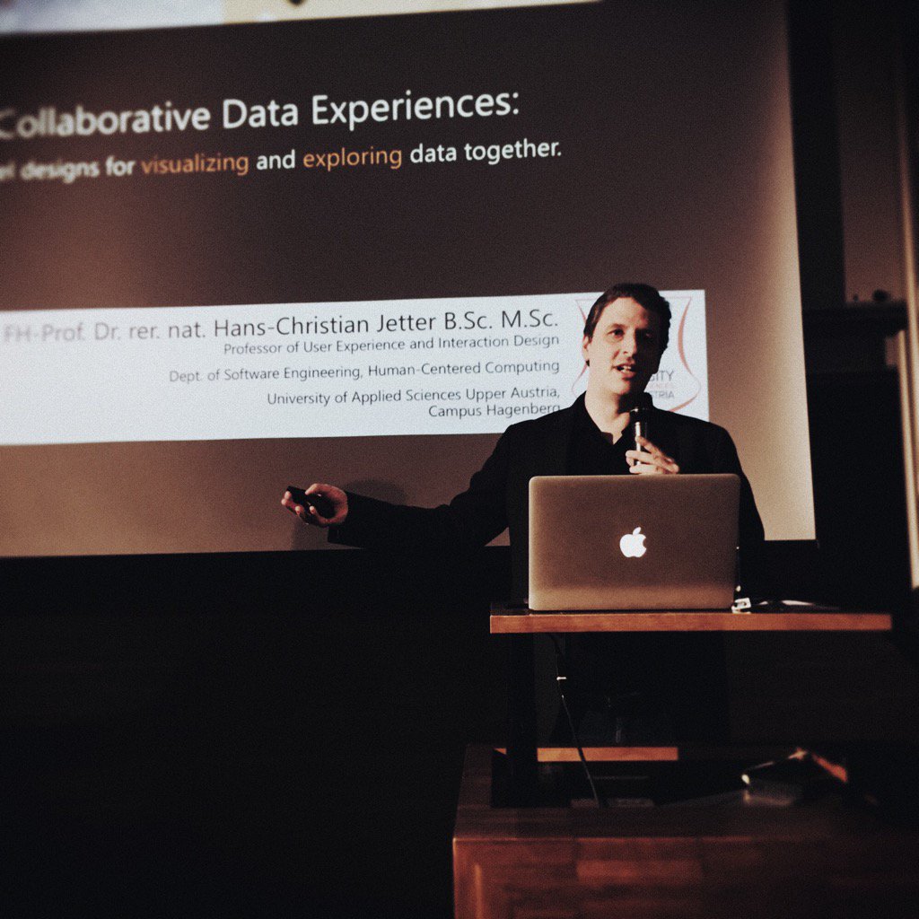 wolfgangaigner's tweet photo. Exciting FMT Keynote on "Collaborative Data Experiences" by Hans-Christian Jetter #fmt2017 https://t.co/eVb750Nza4 https://t.co/0Y18iIxTUo