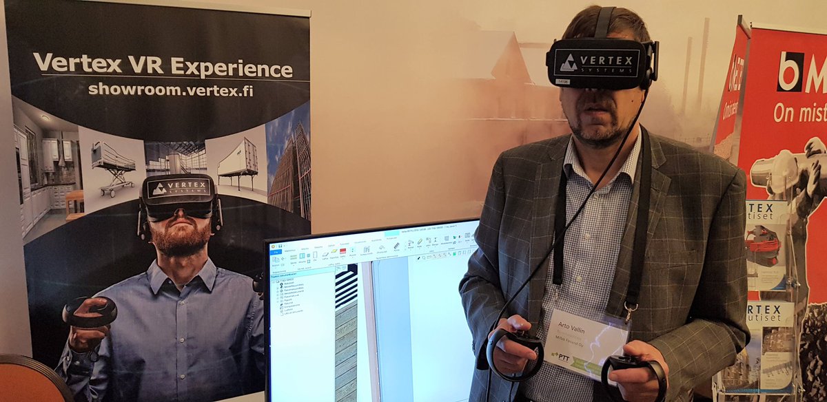 Havonen's tweet photo. PTT:n syysseminaarissa #vertex2018 talomallit VR elämyksenä https://t.co/Xd6ev8vPHt