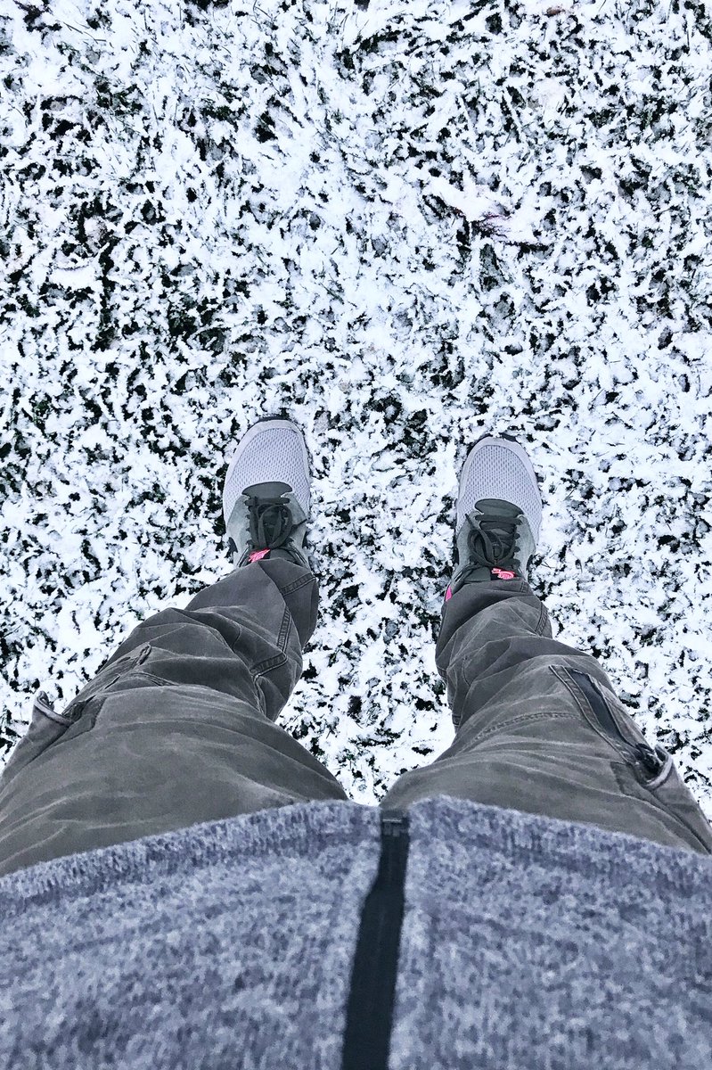 Just now! The first snow covered the city in a bright white 🌨 Really love this peaceful mood.