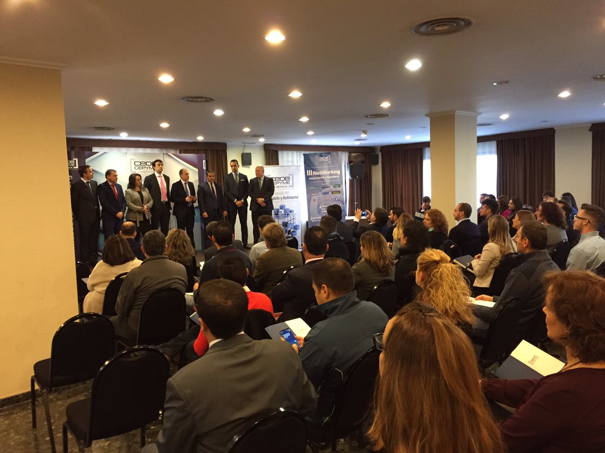 ceoecuenca's tweet photo. Comienza el III Networking Empresarial y Financiero de @ceoecuenca con la colaboración de @aytocuenca @DipuCuenca @gobjccm de Cuenca y de las entidades financieras @cajaruralCLM @Liberbank @Bankia @BancoSabadell @SomosGlobalcaja @bbva https://t.co/cCHnlXEktT