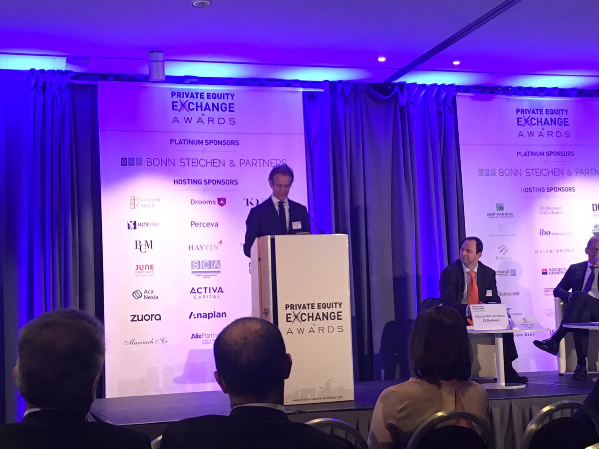 21_Invest_Group's tweet photo. Happy to be giving the Keynote speech at the #PEX17! @ale_benetton https://t.co/3r9YURwVai