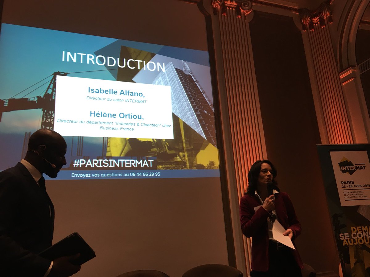 ortiouhe's tweet photo. Tres honorée d’ouvrir la présentation de l’observatoire #PARISINTERMAT @businessfrance mobilise ses bureaux dans 12 pays pour identifier 105 projets dans le domaine de la construction https://t.co/s33HfOepL1