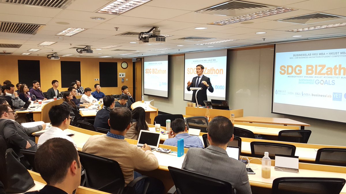 PedroEloyC's tweet photo. Following a great start last friday the businesslab SDG BIZathon teams (HKU MBA X HKUST MBA) are finalizing their proposals and getting ready for the pitch finals this friday the 1st Of December. https://t.co/p4KqZi1nrV
#BIZATHON17 #HKUMBA #HKUST: #CONNECTYET #UNESBN @UNESCAP https://t.co/nIIPCxKvXw