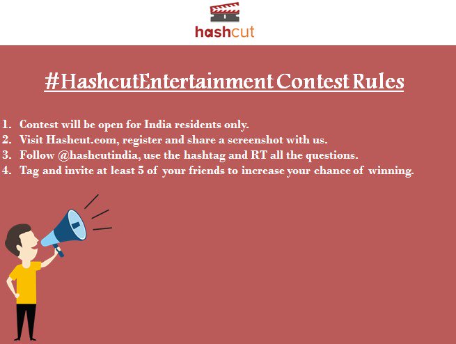 HashcutIndia's tweet photo. Here are the rules that need to be followed. Question 1 is coming up shortly.

#Entertainment #Contest #ContestAlert @thefreejinn @Contest_in @Contest_Hub #ContestMania @ContestSource @ContestAlert_ #win #India #prizes https://t.co/QoFlUkGHBb