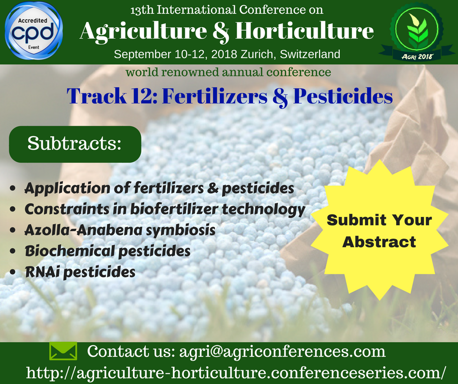 AgricultreConf's tweet photo. #Track_12: Fertilizers & Pesticides
Submit your abstract:https://t.co/Em7AY8XWtf
#Agri_2018 #Agriculture_Conference #Plant_Conference https://t.co/fbNLR88yZH