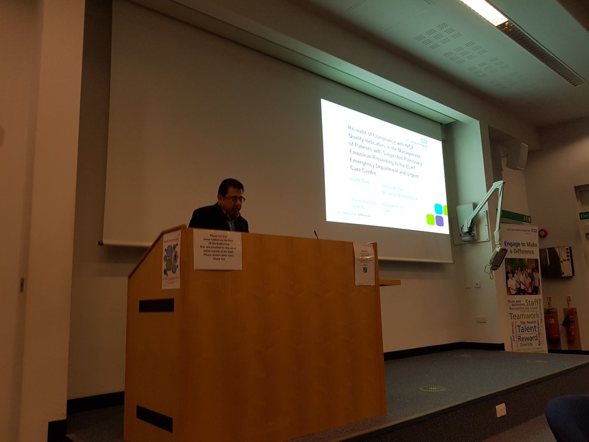 elht_audit's tweet photo. Our Clinical Effectiveness ICG Lead, Mr Sanjoy Bhattacharrya presenting a Re-audit on Patients presentung with PE to the ED at #elht auditing against #Nice #closingtheloop #auditcycle https://t.co/bhVwG3BUqd