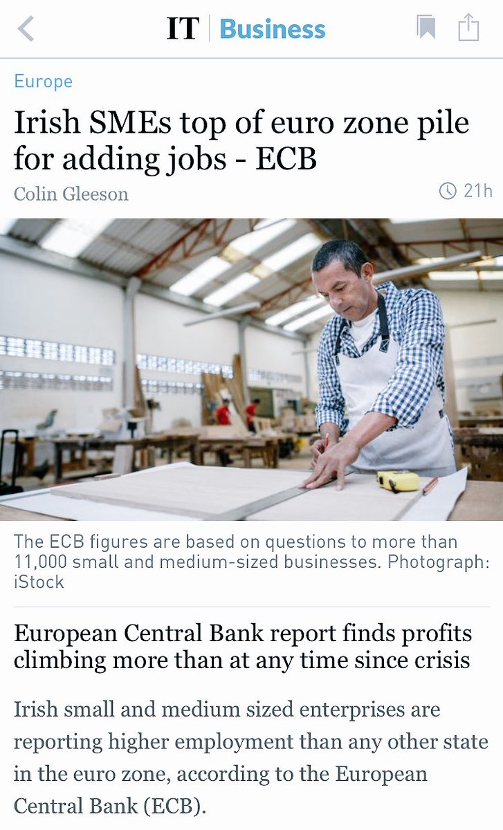 Well done #Irish SMEs - as we all know its the big companies that get all the PR but SMEs add the jobs!!! <a href="/PositiveIreland/">Positive Ireland</a> <a href="/ColinGleesonIT/">Colin Gleeson</a>