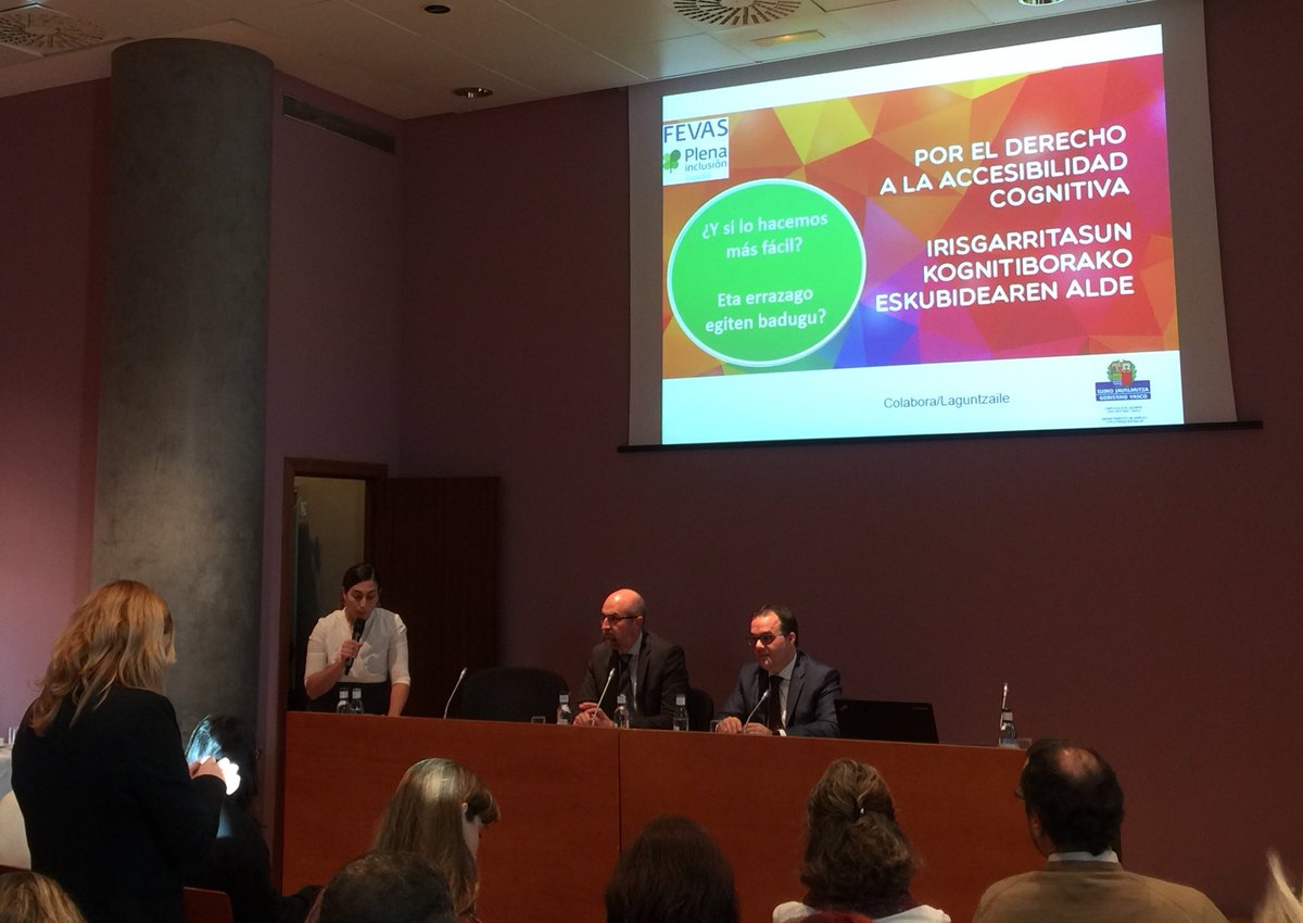 GaituzSport's tweet photo. Hoy estamos en la Jornada de @fevas ‘Por el derecho a la #accesibilidad cognitiva’, un reto social. Inauguración del acto en Palacio Euskalduna con intervención del  Presidente #Fevas y @muricor #inclusión  #discapacidad https://t.co/ZwJNnA7U9m
