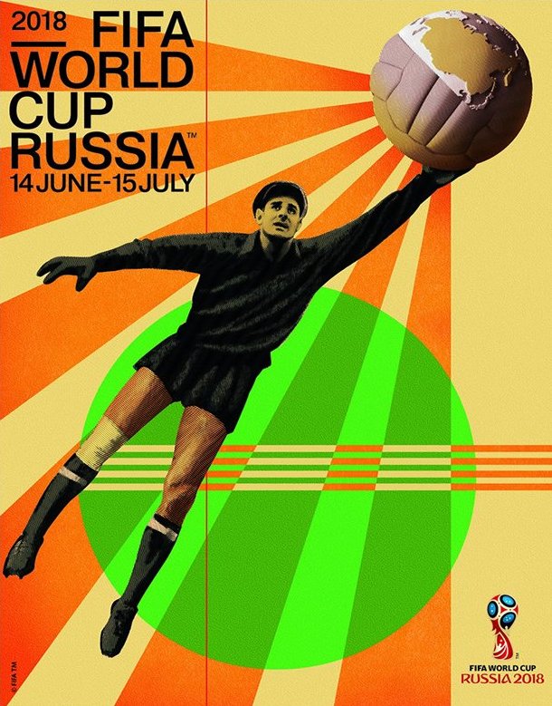 CreativeReview's tweet photo. In case you missed this yesterday, the official poster for the FIFA World Cup 2018 has been revealed. It has been designed in the style of Soviet post-Constructivist posters from the 1920s and 1930s. Read more about the design here https://t.co/L20Summ4FT https://t.co/l1Yo9LBsst