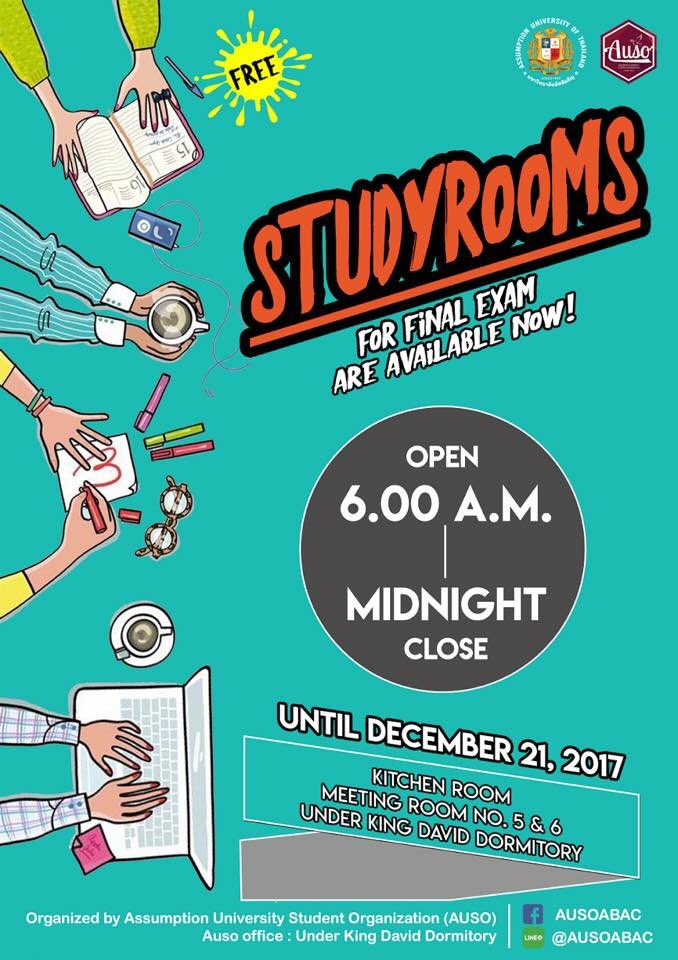 ausoabac's tweet photo. 📖 Studyrooms are now available for final exam.
Wish you good luck for the examination. 💘 https://t.co/ExvvjFJKfv