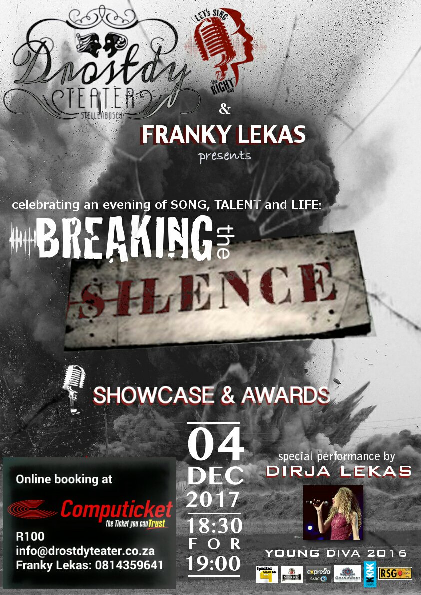Book your tickets now for Breaking the Silence at online.computicket.com/web/event/brea…. Breaking the Silence will remind you to step out, own up and find your voice!