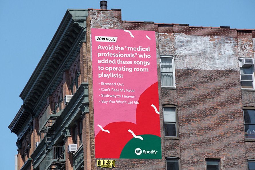 awlilnatty's tweet photo. So @Spotify’s ‘2018 Goals’ campaign is also advertising goals. https://t.co/2KXouokL1O