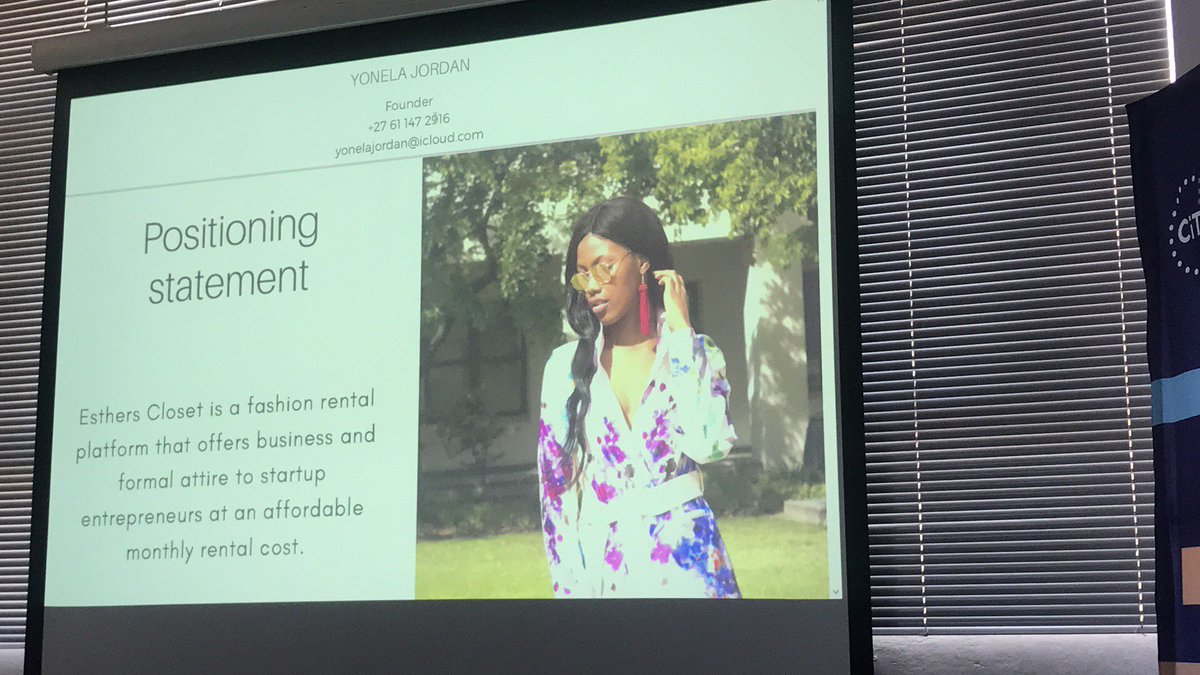 ThinkroomSME's tweet photo. @4estherscloset - Renting clothes for startup entrepreneurs!
#futuremakers @technvst @thinkroomtalk @xoliswamoraka @catherinehyoung https://t.co/DtTvMK5WbM