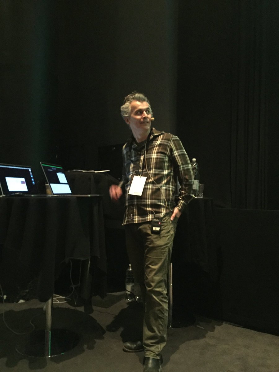 enekatrine's tweet photo. #VR is the new meeting place for film- and games people. Simon Løvind #dfi #play2017 #creativeeurope https://t.co/sW9amQywra