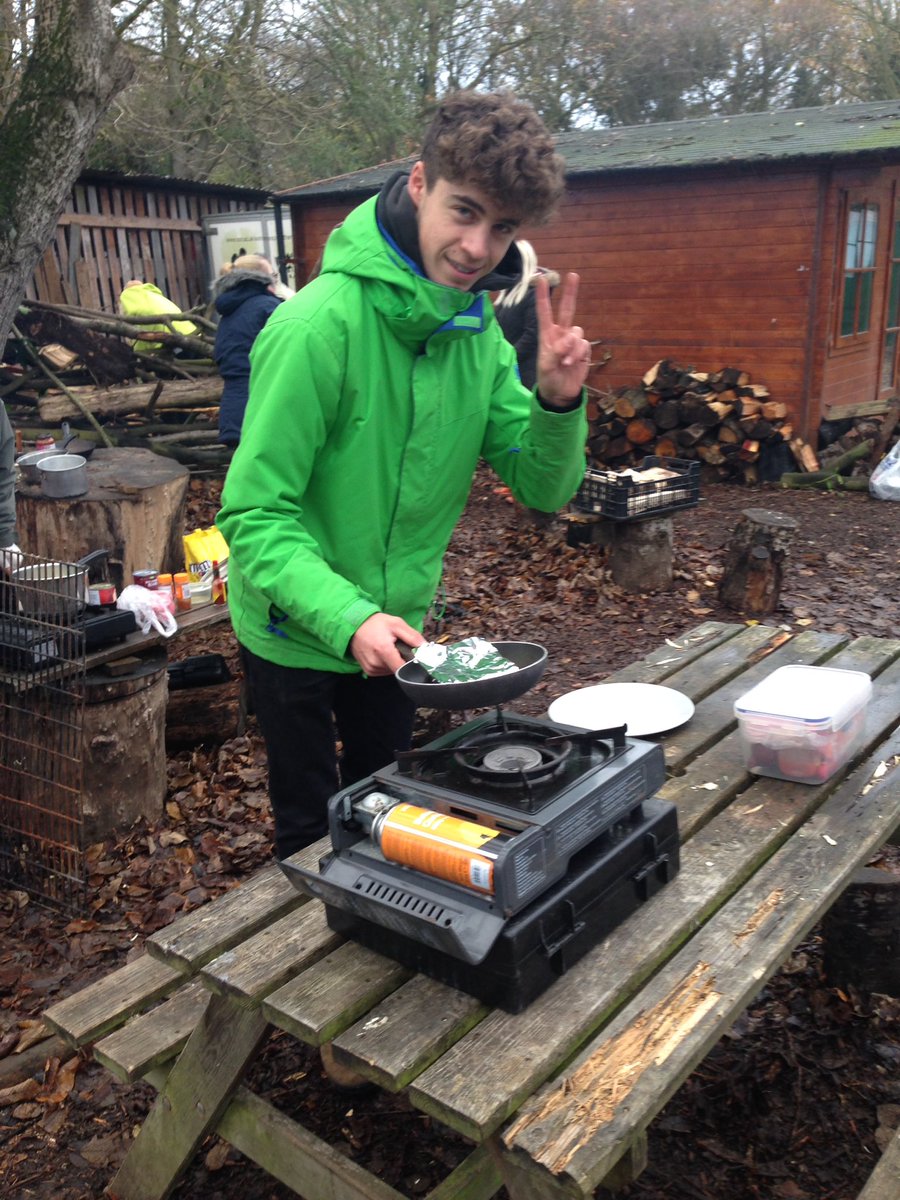 BoardinSkool's tweet photo. Day 1 of the great outdoor adventure cook off. @CCNAdventure students cooking in a -1 environment. With a side order of Snow. https://t.co/ZmkAfJhl8I