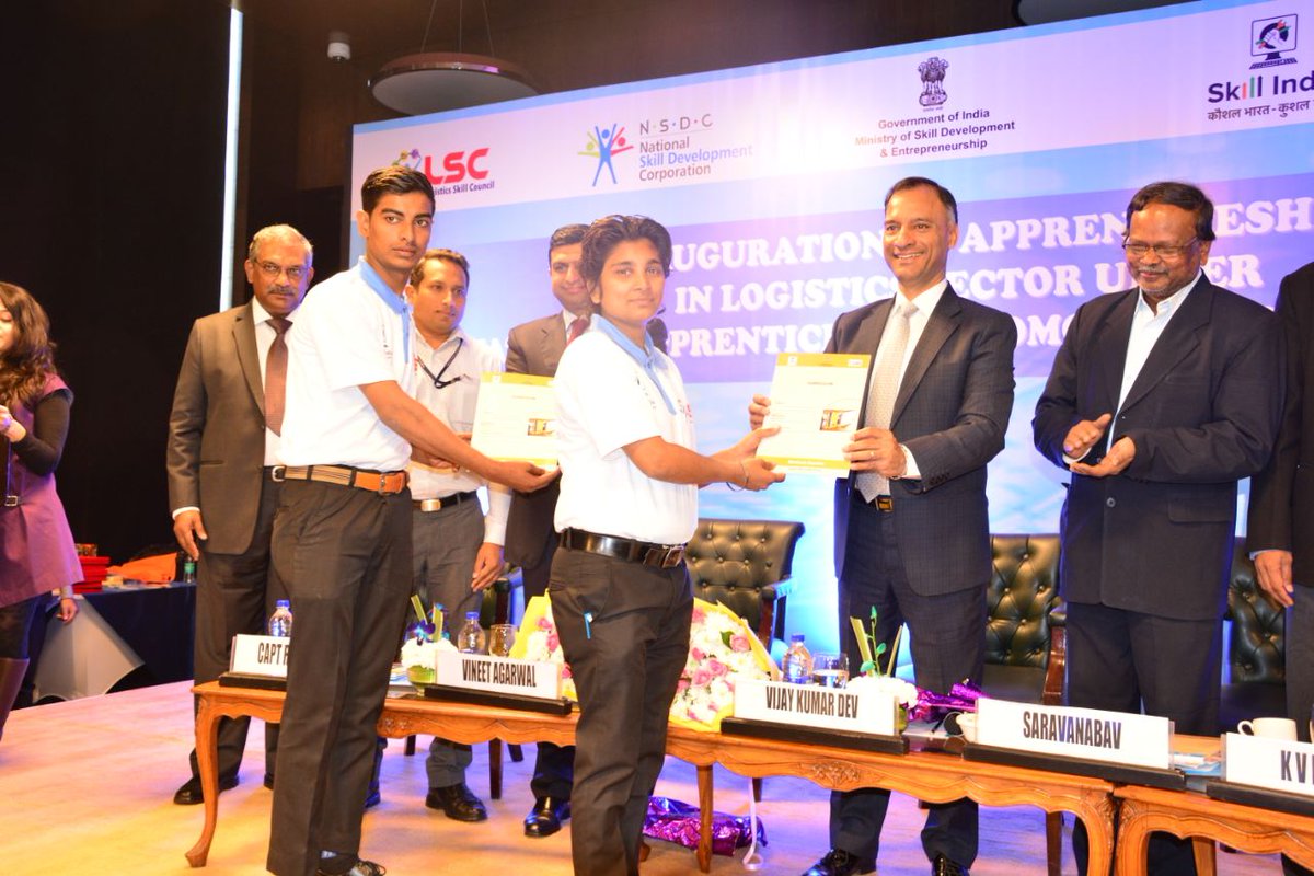 skillchamps2's tweet photo. @SkillReporter The First two candidates from CIS enrolled under NAPS in Logistics Sector, being felicitated by LSSC https://t.co/MpInH8kmk8